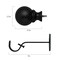 Threadmade Home Cordelia Single Curtain Rod with Globe Ball Finial, Antique Black - 28"W x 48"L